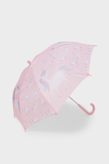 Kinder Buben - Einhorn - Regenschirm - rosa