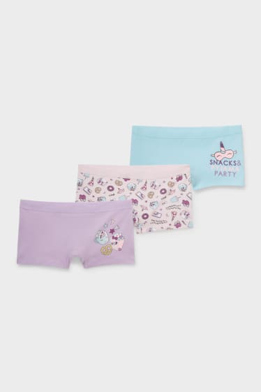 Kinder - Multipack 3er - Boxershorts - rosa / türkis