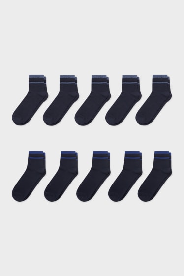Hommes - Lot de 10 - chaussettes - bleu foncé