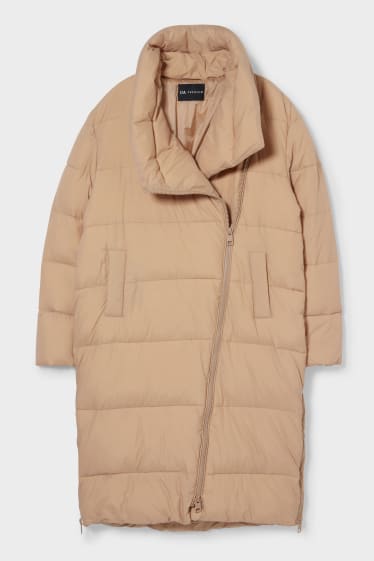 Women - Quilted coat  - taupe