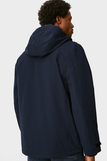 Pánské - Nepromokavá bunda s kapucí - tmavomodrá