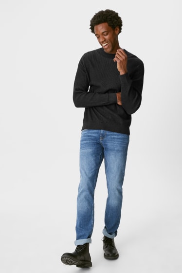 Uomo - Pullover in maglia fine - nero