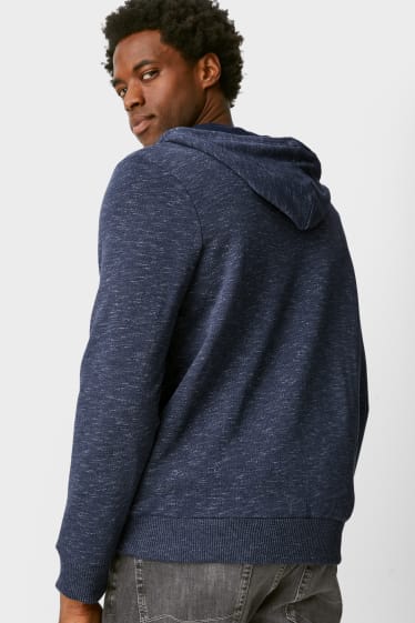 Men - Zip-through sweatshirt with hood - dark blue