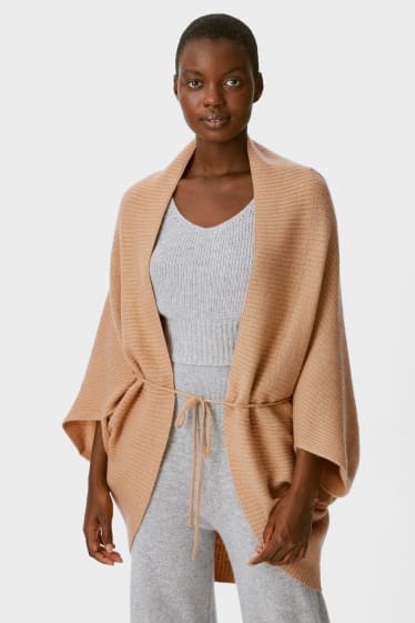 Women - Cashmere cardigan - beige-melange