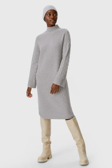 Donna - Vestito di cashmere - grigio melange