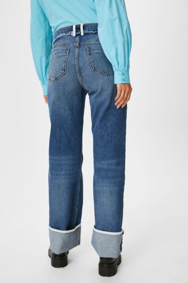 Women - Straight jeans - blue denim