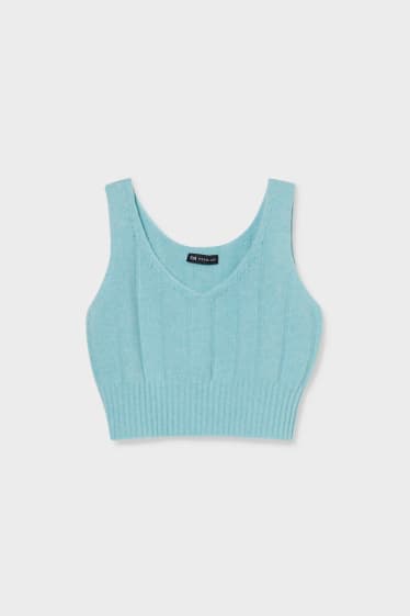 Women - Cashmere top - light blue