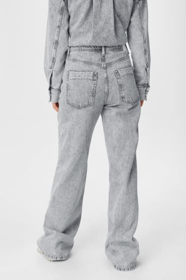 Women - Wide leg jeans - denim-gray