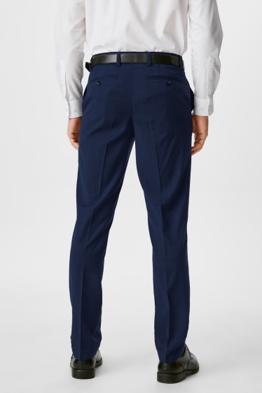 Men - Mix-and-match suit trousers - regular fit - stretch - check - dark blue