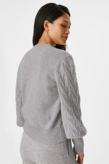 Women - Cashmere jumper - gray-melange