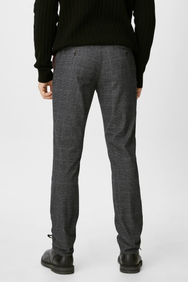 Uomo - Pantaloni chino - regular fit - a quadretti - grigio