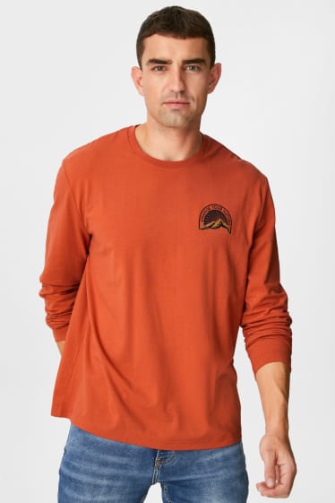 Men - Active long sleeve top - terracotta