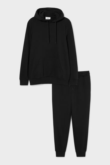Mężczyźni - Zestaw - bluza z kapturem i spodnie dresowe - 2 części - czarny