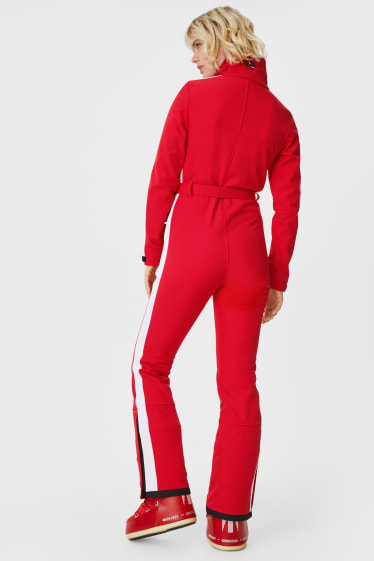 Women - Softshell ski suit - red