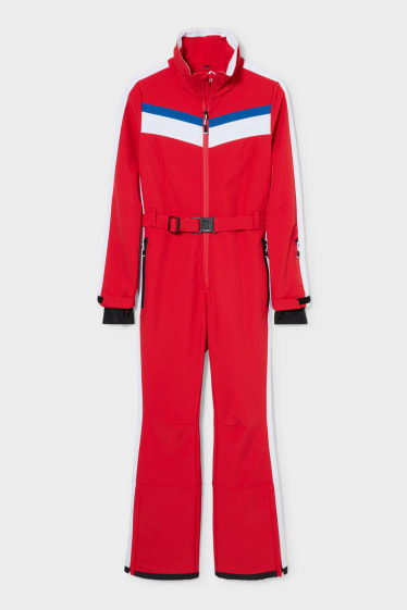 Women - Softshell ski suit - red