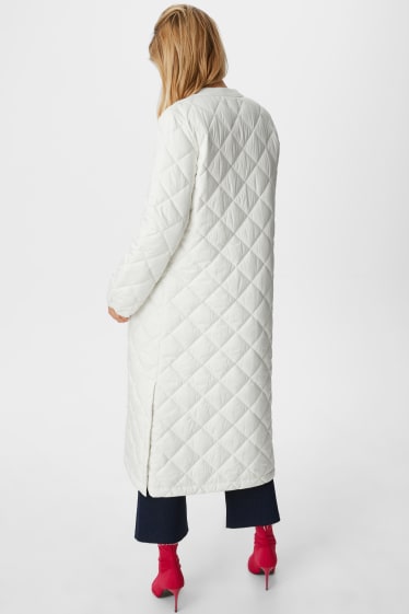 Women - Quilted coat - white