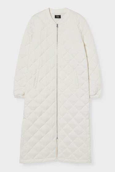 Women - Quilted coat - white