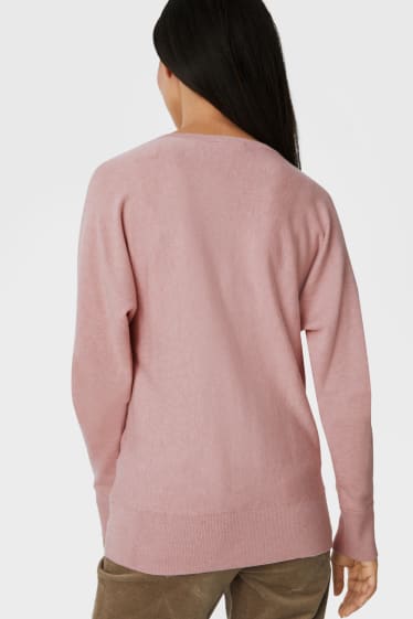 Femei - Pulover tricotat - roz