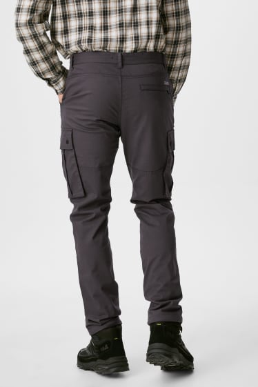 Men - Cargo trousers - regular fit  - dark gray