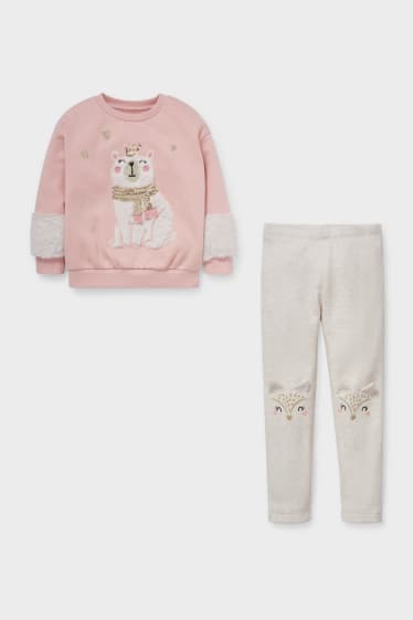 Enfants - Ensemble - sweat et legging chaud - 2 pièces - rose