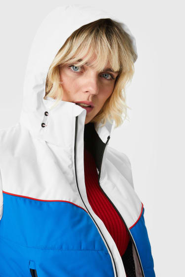 Women - Ski jacket with hood - white