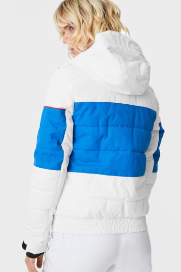 Women - Ski jacket with hood - white