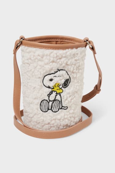 Dames - Draagbaar flessentasje - Peanuts - beige