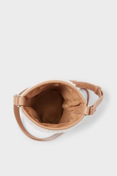 Women - Bottle shoulder bag - Peanuts - beige