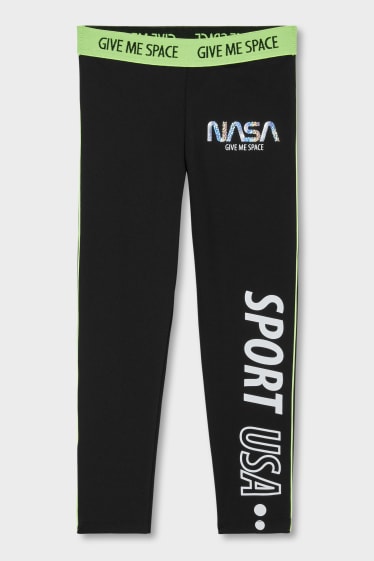 Children - NASA - leggings - shiny - black