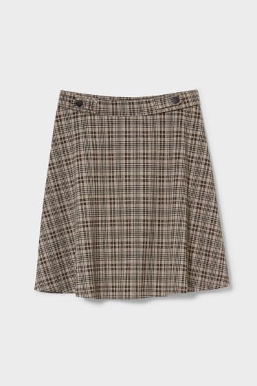 Damen - Rock - kariert - beige