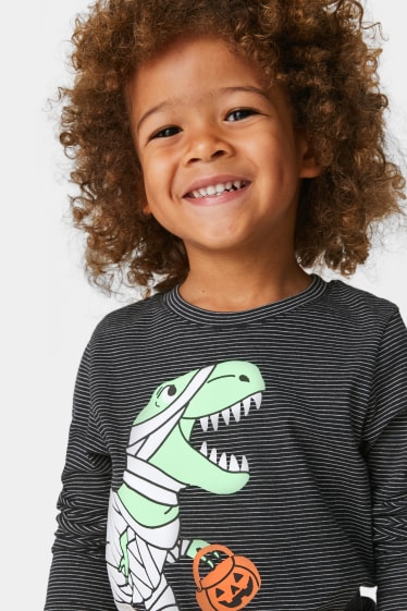 Children - Dinosaur - long sleeve top - glow-in-the-dark - black