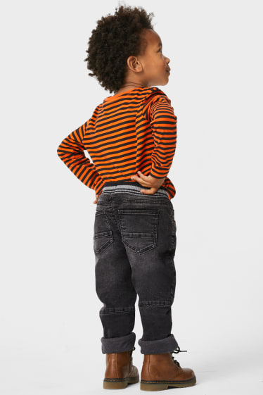 Kinderen - Straight jeans - thermojeans - jeansgrijs