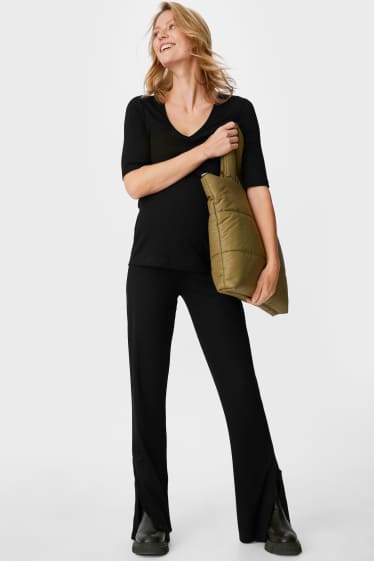Women - Maternity jersey trousers - straight fit - black