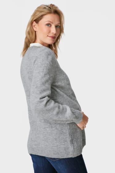 Femmes - Gilet de grossesse en maille - gris clair chiné