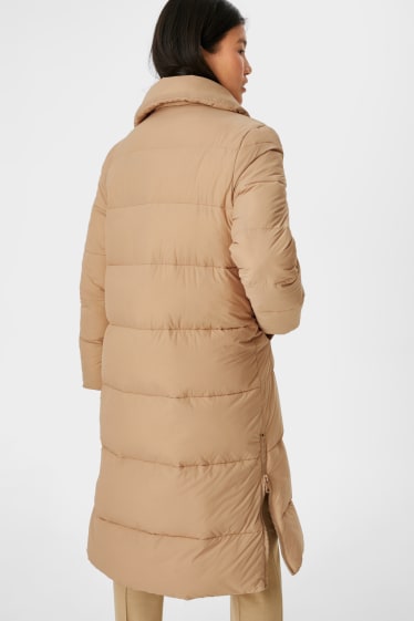 Women - Quilted coat  - taupe