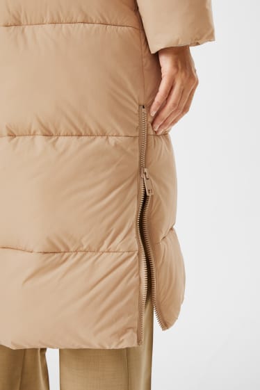 Women - Quilted coat  - taupe