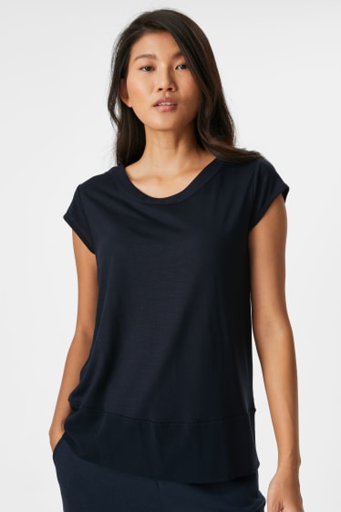 Damen - Lyocell-T-Shirt - dunkelblau