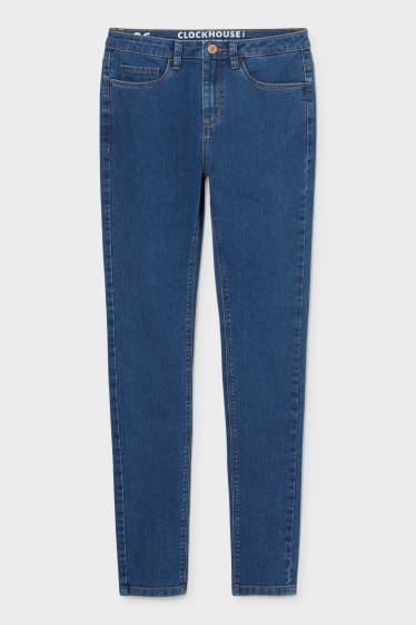 Women - CLOCKHOUSE - super skinny jeans - high waist - blue denim