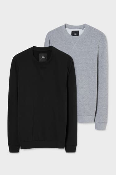 Hommes - CLOCKHOUSE - lot de 2 - sweat-shirt - noir / gris