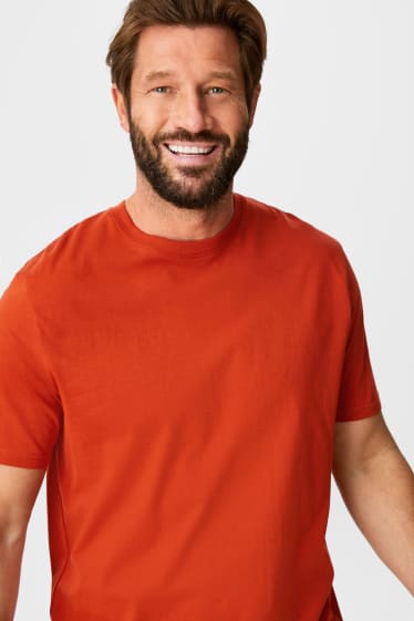 Heren - T-shirt - oranjerood