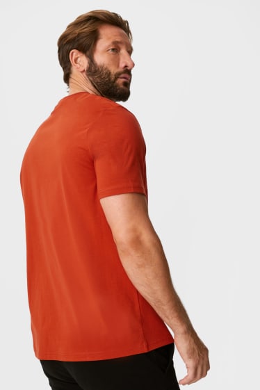 Heren - T-shirt - oranjerood