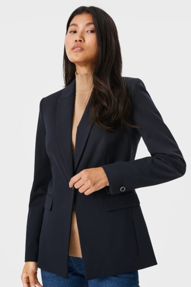 Damen - Businessblazer mit Schulterpolstern - dunkelblau