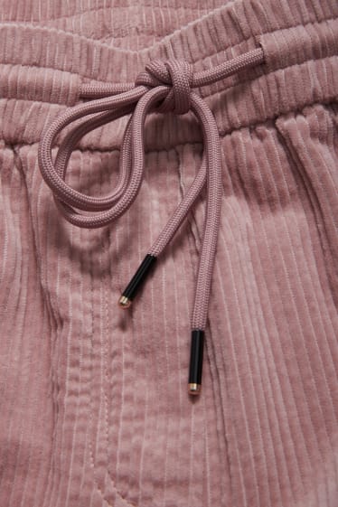 Femmes - Pantalon de velours - loose fit - rose