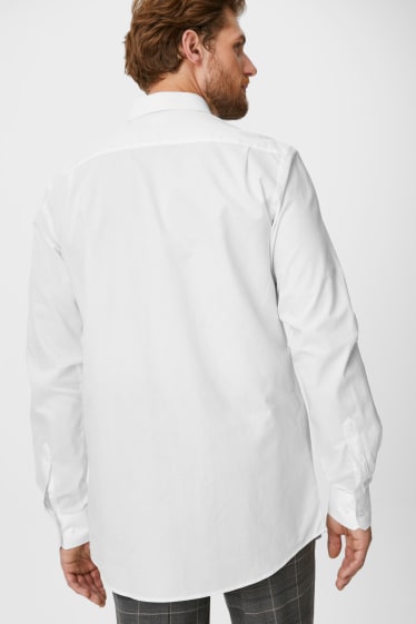 Uomo - Camicia business - regular fit - maniche ultralunghe - facile da stirare - bianco