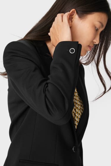 Dames - Businessblazer met schouderpads - zwart