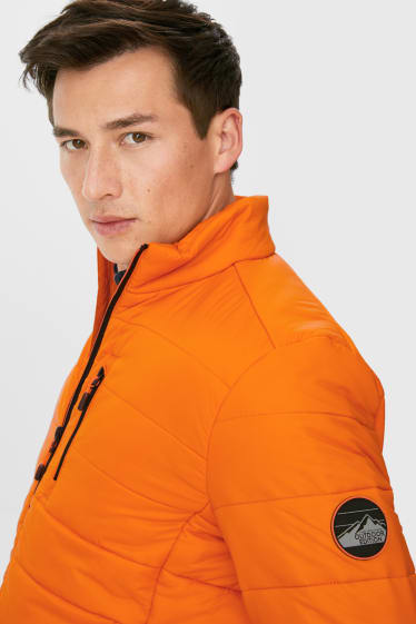 Heren - Gewatteerde jas - gerecyclede stof - oranje