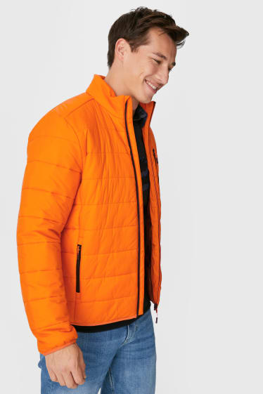 Bărbați - Jachetă matlasată - material reciclat - portocaliu