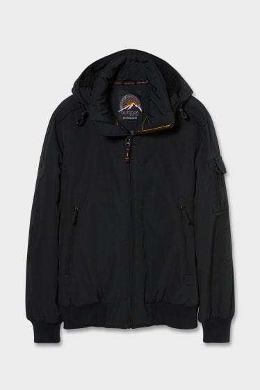 Men - Bomber jacket with hood  - black