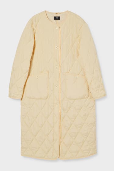 Women - Quilted coat - yellow