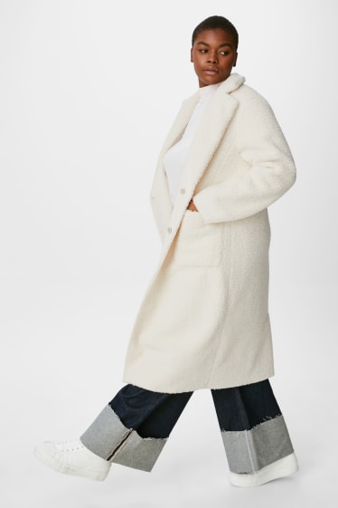 Women - Reversible coat  - creme
